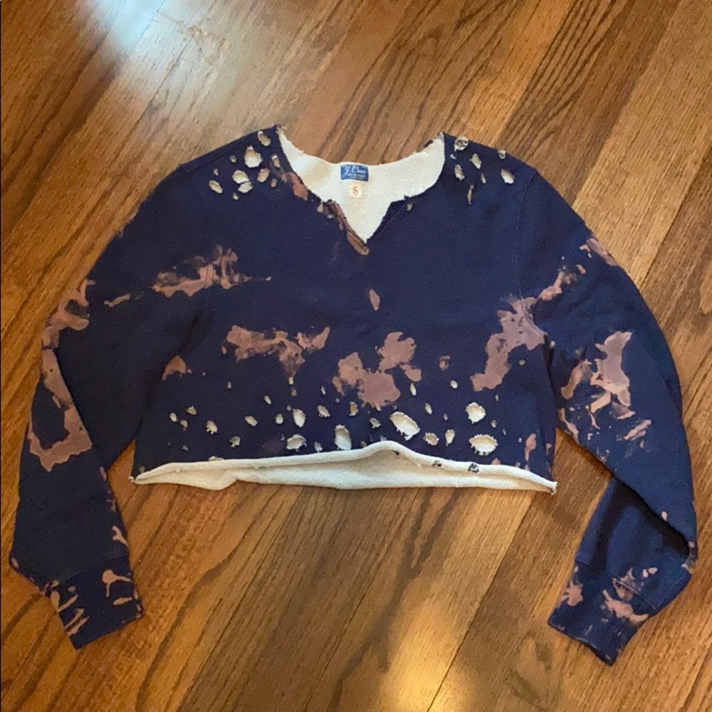 Cropped Distressed Hoodie.